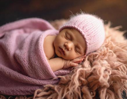すやすや寝ている赤ちゃんの写真