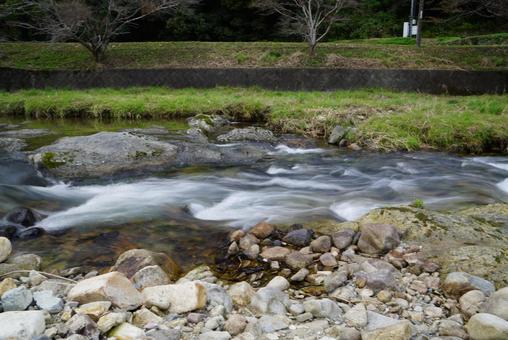 河原の風景 川,流れ,風景の写真素材
