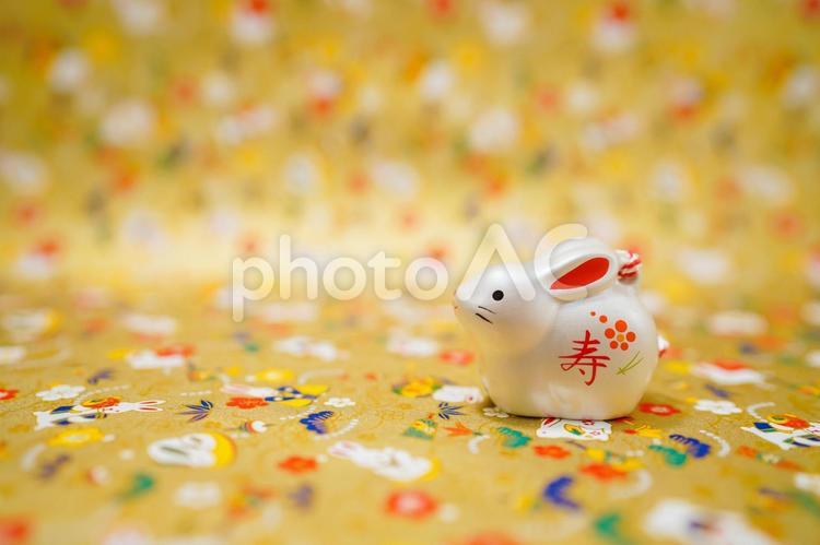 うさぎ年のお正月素材（卯年年賀状） うさぎ年,お正月,年賀状の写真素材