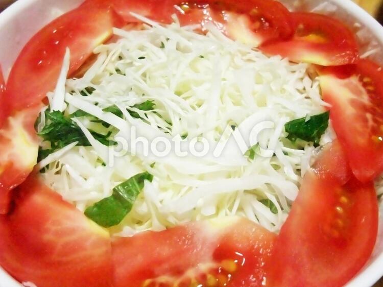 トマトとキャベツのサラダ サラダ,生野菜,トマトの写真素材
