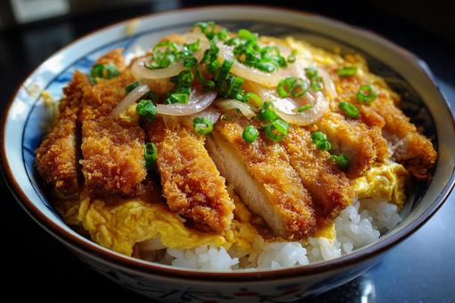 出来立て熱々のカツ丼 出来立て熱々のカツ丼の写真