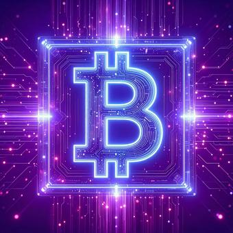 ビットコインと電子回路の写真