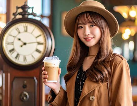 昭和レトロ・アンティーク喫茶でアイス珈琲 昭和レトロ・アンティーク喫茶でアイス珈琲の写真