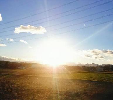夕陽 夕陽の写真