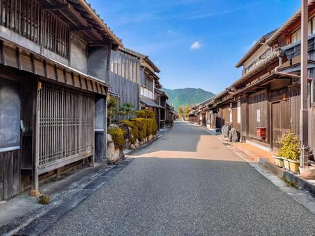 旧東海道「関宿」の町並み 関宿,旧東海道,宿場町の写真素材