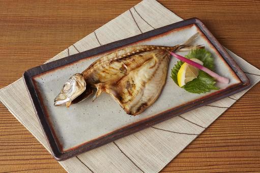 焼き魚(アジの干物) 焼き魚(アジの干物) 鯵,アジ,干物の写真素材
