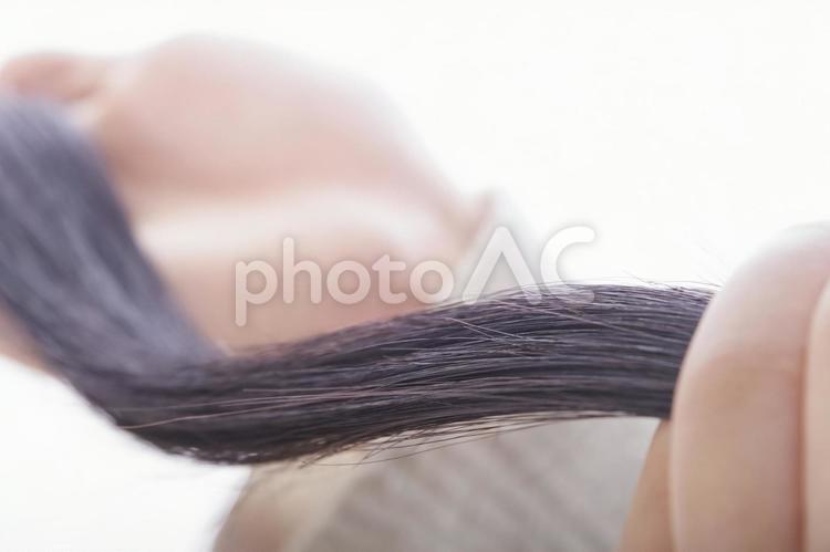 アジア人女性の美しい黒髪 髪の毛,髪,ヘアスタイルの写真素材