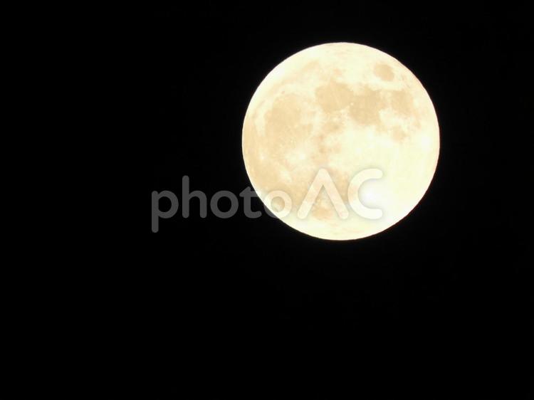 秋の夜長のお月様 秋,月,夜空の写真素材