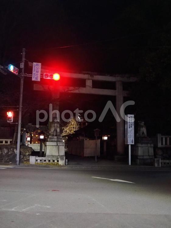 秩父市の夜景・秩父神社（埼玉県） 秩父神社,夜景,秩父三社の写真素材