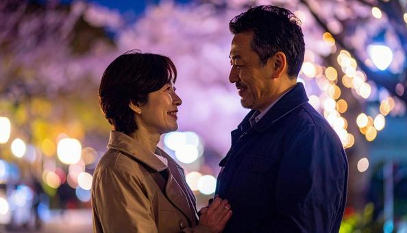 40代日本人男女の婚活交際夜景デート 40代日本人男女の婚活交際夜景デートの写真