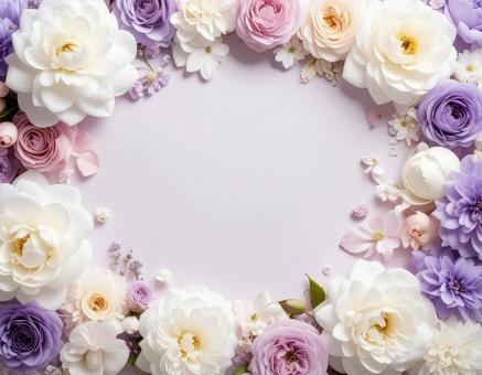 造花の薄紫のフレーム 造花の薄紫のフレームの写真