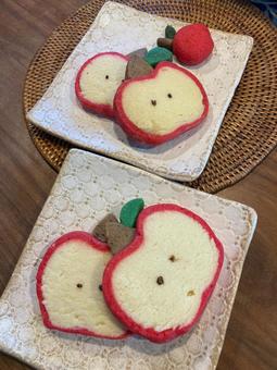 りんごクッキー りんごクッキー りんごクッキー,手作りお菓子,手作りの写真素材