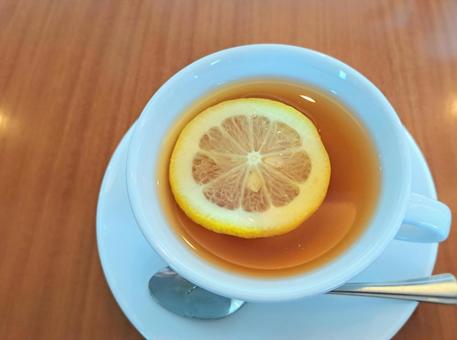 レモンティー　右寄り レモンティー,カフェ,ドリンクの写真素材