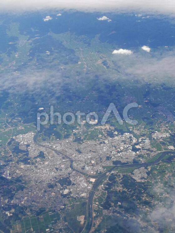 飛行機から地上を撮影 空撮,飛行機,地上の写真素材