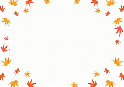 白背景に秋の紅葉の葉のフレーム 白背景に秋の紅葉の葉のフレーム 紅葉,もみじ,葉の写真素材
