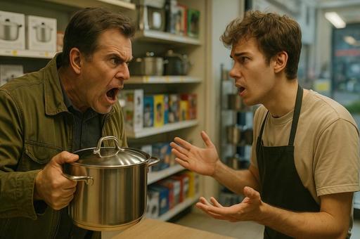 鍋を巡る激しい口論の写真