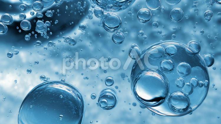 青の水の泡のイメージ 水,青,バブルの写真素材