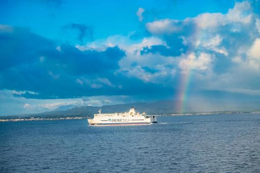 青森　北海道　津軽海峡フェリーの風景の写真