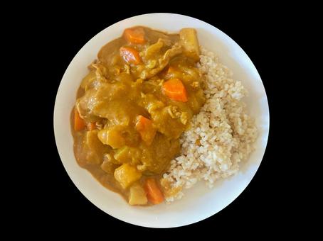 カレーライス カレー,カレーライス,玄米の写真素材