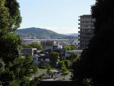 備後護國神社からの眺め 備後護國神社からの眺め 備後護國神社,福山市,福山城の写真素材