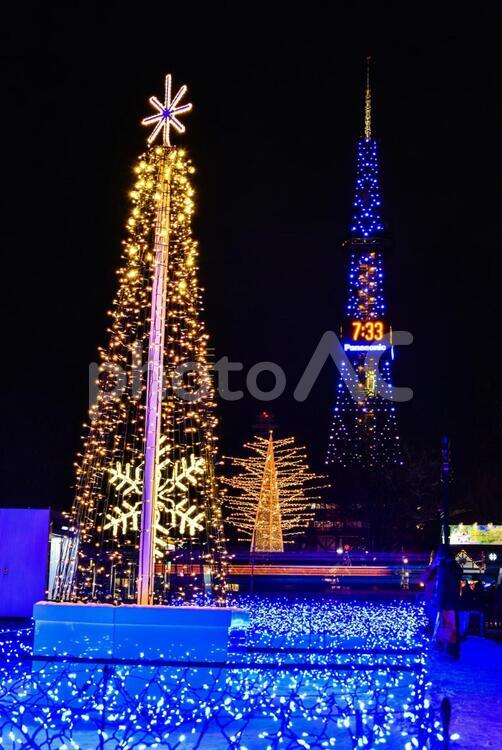さっぽろホワイトイルミネーション１ きれい,さっぽろホワイトイルミネーショ,イルミネーションの写真素材