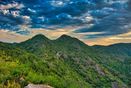 高御位山 播磨平野,山岳,平野の写真素材