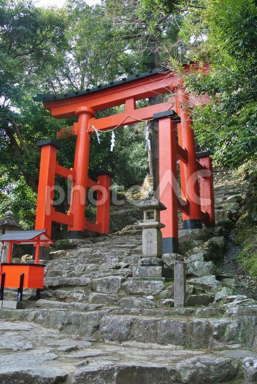 神倉神社　石段 岩,石,神社の写真素材