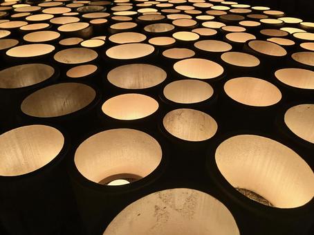 竹あかり② 竹,光,明かりの写真素材