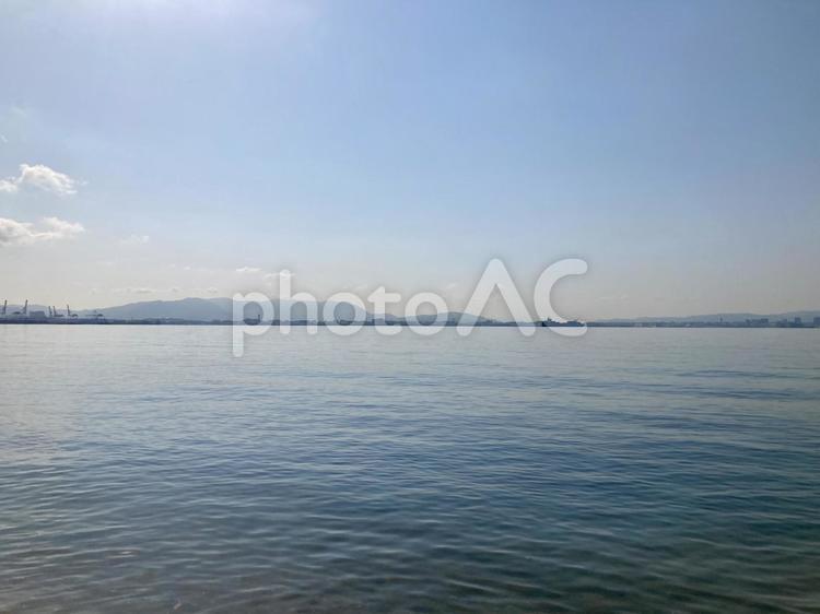 海の中道から博多湾を望む 博多湾,海,福岡市の写真素材