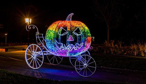 ハロウィンかぼちゃのイルミネーション ハロウィンかぼちゃのイルミネーションの写真