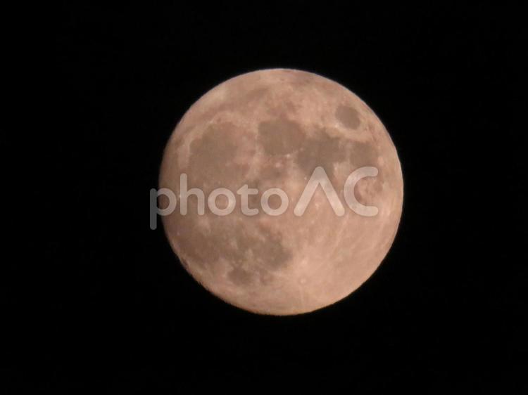 ８月・中秋には少し早い満月 月,円形,丸の写真素材