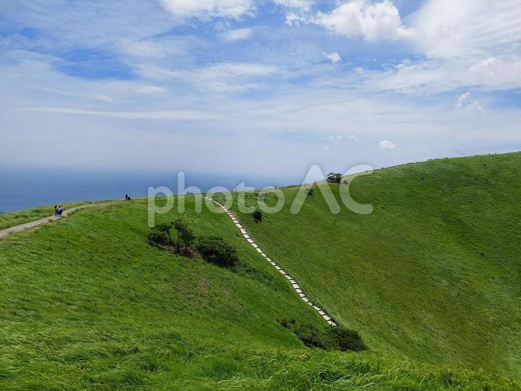 大室山山頂の稜線 大室山,山頂,稜線の写真素材