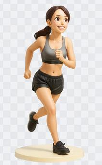 走る女性_フィギュア 女性,ポニーテール,フィギュアの写真素材