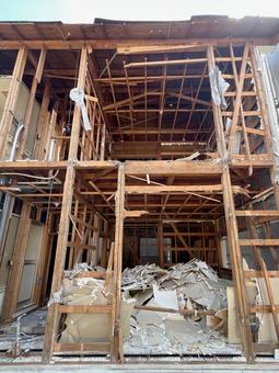 木造住宅の解体工事 木造住宅の解体工事 家屋解体工事,解体,工事の写真素材