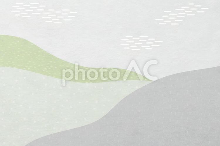 山風景のモダン和紙の背景素材_白緑色の和柄テクスチャ 和紙,和,山の写真素材