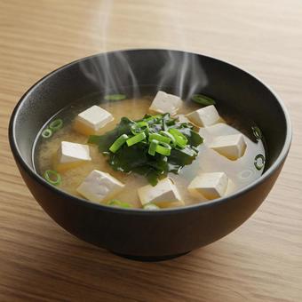 豆腐とねぎの味噌汁 豆腐とねぎの味噌汁の写真