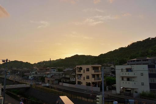 松山市郊外の町角風景 町並み,家並み,大峰ヶ台の写真素材