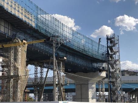 未来の都市高速道路 道路工事,都市高速道路,道路建築の写真素材