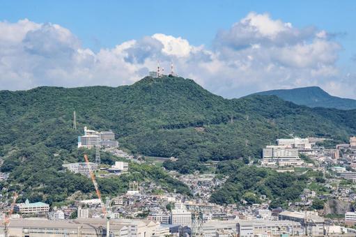 鍋冠山展望台から稲佐山 鍋冠山展望台,鍋冠山,展望台の写真素材