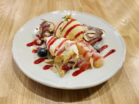 Peach crepe, JPG