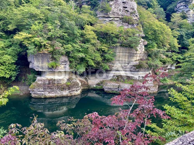 塔のへつり　横 塔のへつり,自然,川の写真素材