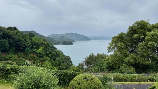 海の景色 海の景色 今治市伊東豊雄建築ミュージアム,瀬戸内海,建築家の写真素材