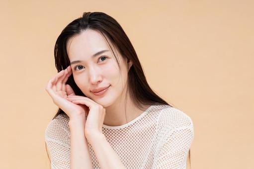 若い女性のビューティ 若い女性のビューティ 女性,スキンケア,ビューティの写真素材