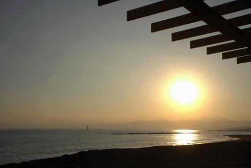 湘南の夕日 湘南の夕日 湘南,海,オレンジの写真素材