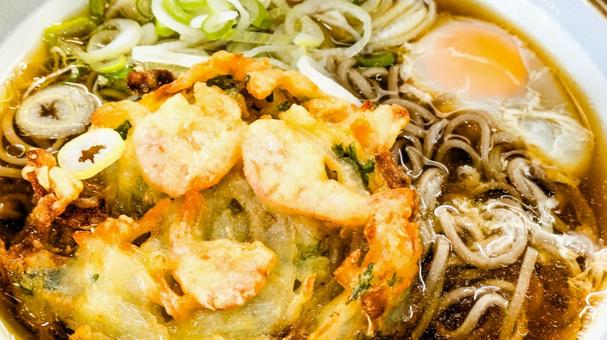 かき揚げ蕎麦 かき揚げ蕎麦,立ち食い,蕎麦の写真素材