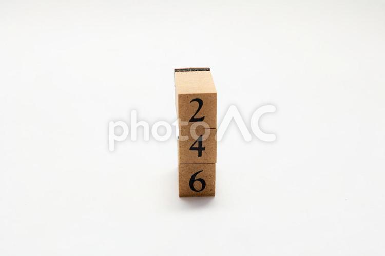 木のブロック　数字　246 246,木ブロック,積み木の写真素材