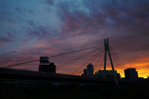 豊平川 でんでん大橋の写真