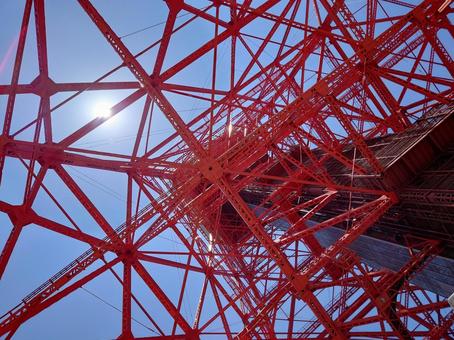下から見た東京タワー 下から見た東京タワー 東京タワー,東京,電波塔の写真素材