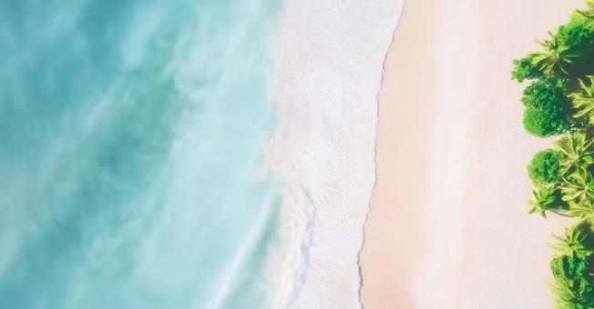 青い海と白い砂浜の空撮風景 青い海と白い砂浜の空撮風景の写真