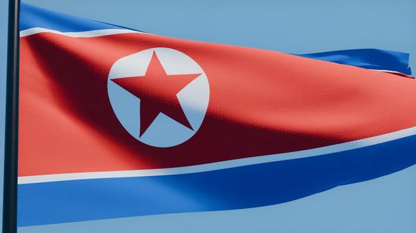 北朝鮮朝鮮民主主義人民共和国国旗風なびく 北朝鮮朝鮮民主主義人民共和国国旗風なびく 北朝鮮,北朝鮮民主主義人民共和国,国旗の写真素材